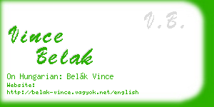vince belak business card